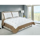 Quilt 3 Piece Bedding Bed Set / Bedspread / Embroidered with 2 Pillow sham