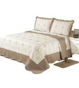 Quilt 3 Piece Bedding Bed Set / Bedspread / Embroidered with 2 Pillow sham Quilt 3 Piece Bedding Bed Set / Bedspread / Embroidered with 2 Pillow sham