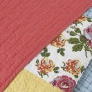 Plaid Floral Patchwork Bedspread Set Queen Quilt Printing Reversible Bedding
