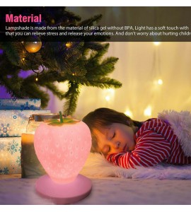 Cute Pink Strawberry Lamp LED Atmosphere Bedside Night Light USB Rechargeable Cute Pink Strawberry Lamp LED Atmosphere Bedside Night Light USB Rechargeable