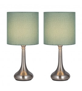 Set of 2 Bedside Table Lamps Modern Design Line Fabric Lampshade Metal Lamp Base Set of 2 Bedside Table Lamps Modern Design Line Fabric Lampshade Metal Lamp Base
