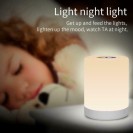 LED Night Light, Smart Bedside Table Lamp, Touch Control, Dimmable, USB Rechargeable