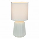 Modern White Ceramic 27cm Table Lamp Bedside Light with White Shade