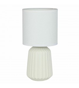 Modern White Ceramic 27cm Table Lamp Bedside Light with White Shade Modern White Ceramic 27cm Table Lamp Bedside Light with White Shade