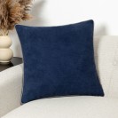 Large Navy Blue Cushion Piping Ochre Pillow Case Sofa Cover 55cm 22"