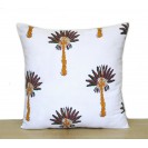 16" Square Palm Tree Handblock Print Cushion Cover Sofa Decoration Pillow Cover D5