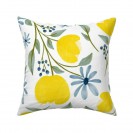 Blue Navy Green Floral Flowers Throw Pillow Cover w Optional 
