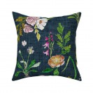 Floral Summer Daisy Navy Blue Throw Pillow Cover w Optional 