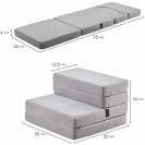 4" Single Twin Size High-Density Foam Folding Mattress Sofa Bed With Suitcase