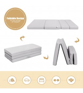 Foam Folding Mattress Sofa Bed Guests Floor Mat (GRAY) Foam Folding Mattress Sofa Bed Guests Floor Mat (GRAY)