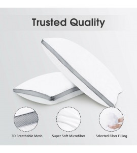2 Pack Gusseted Bed Pillows Neck Support Side Back Sleepers 2 Pack Gusseted Bed Pillows Neck Support Side Back Sleepers