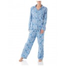 Men and Women's Flannel Pajama Two Piece Set PJ Sleepwear with Button Front (Blue)