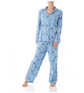 Men and Women's Flannel Pajama Two Piece Set PJ Sleepwear with Button Front (Blue) Men and Women's Flannel Pajama Two Piece Set PJ Sleepwear with Button Front (Blue)