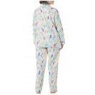 Men and Women's Flannel Pajama Two Piece Set PJ Sleepwear with Button Front (White)