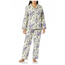 Men and Women's Flannel Pajama Two Piece Set PJ Sleepwear with Button Front (Gray)